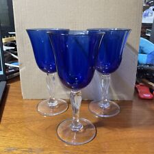 Set of 3 Beautiful Cobalt Blue Libbey??? Water Goblets 7.5