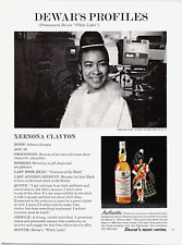 Vintage 1972 Dewar's White Label Profiles Xernona Clayton Print Advertisement picture