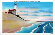 Rehoboth Beach Lewes Delaware Postcard 1930s Cape Henlopen Light House Linen LJ picture