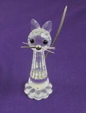 Swarovski Crystal Vintage Cat Figure/Figurine with Silver Metal Tail & Whiskers picture