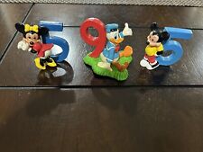 Vintage Mickey Mouse Minnie Donald Duck Applause PVC Birthday Cake Topper Age  picture