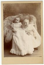 Antique Circa 1880s Cabinet Card Bailey Two Adorable Children Columbia, PA picture