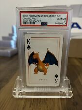 1998 POKEMON STADIUM RED POKER PLAYING CARD - CHARIZARD 🔥 KING OF SPADES PSA 10 picture