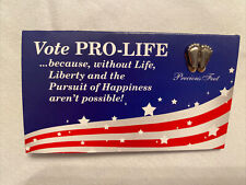 Heritage House “Vote Pro-Life” Precious Feet Lapel Hat Pin Silver Tone  New picture