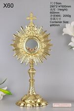 Ornate Brass Monstrance Newly Finished for Church  X60 picture