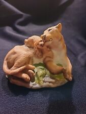 ASIATIC LION. Franklin Mint Endangered Mother and Baby Animals, 1989, picture