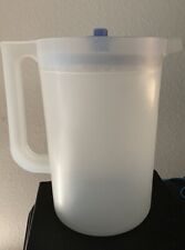 Tupperware Push Button Seal Gallon Sheer Pitcher Blue Lid 2QT picture