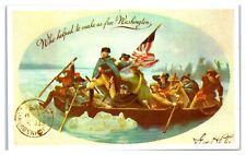 Postcard - Who Helped to Make Us Free? Washington Crossing Delaware picture