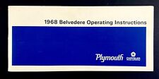 1968 Chrysler Corp Plymouth Belvedere Operating Vintage Car Owners Manual Guide picture