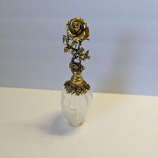 Vintage Matson Gold Ormolu Floral Glass Perfume Bottle with Dauber picture