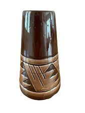 Vintage Sioux Indian Vase Brown Signed M Shortbull 6” Tall picture