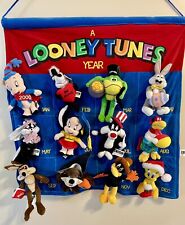 VINTAGE Looney Tunes Year 2000 Bean Bag  Plush Toys w/ Wall Calendar Display picture