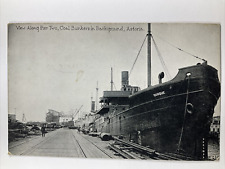 Early Astoria, Oregon Pier Two, Coal Bunkers, Steamers Photo Antique Postcard picture