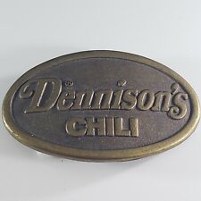 Vintage 1970's Brass  Belt Buckle DENNISON'S CHILI UNIQUE Advertisement  picture