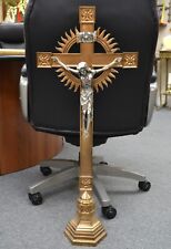 Older Large Bronze Church Altar Cross, 36