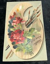 Antique 1910's-  Postcard “ Painter's Palette* With Loving Regards Unused picture