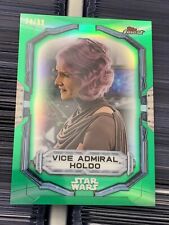 Star Wars Topps Finest 2022 Green Refractor /99 Vice Admiral Holdo #93 Last Jedi picture