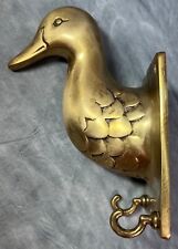Vtg BRASS Duck Head multipurpose Mid Century Hook Coat wall mounted picture