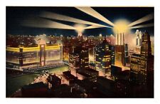 Night View of Chicago's Merchandise Mart Illinois Vintage Postcard  picture