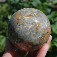 1.4lb 3in STUNNING XL Ornate Ibis Jasper Crystal Sphere, Intricate Patterns Druz picture