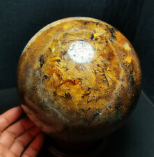 RARE Natural Beautiful Golden Hair Rutilated Agate Crystal Sphere Healing WD1190 picture