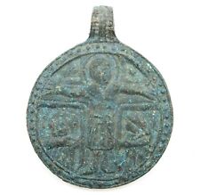 Ancient Rare Viking Kievan Rus Crucifixion Wild Serpent Bronze Amulet 10-12 AD picture