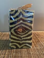 NOS SWAZI CANDLE Zebra Handmade In Africa Decorative 6”x 3.5” Pillar Candle picture