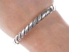 Vintage Native American sterling silver rope style cuff bracelet dd picture