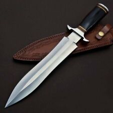 Custom Handmade D2 Steel Hunting Bowie Knife With Leather Sheath. picture