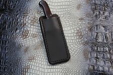 Custom Handmade Brown Leather Fixed Blade Pocket Knife Sheath. Sheath Only picture