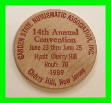 Vintage 1989 Annual CC & GTCC Wooden Tokens / Chips  Numismatic Association picture