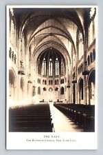 New York City NY, RPPC, The Riverside Church, Nave, Real Photo Vintage Postcard picture