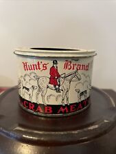 Vintage York Hunt’s Brand Crab Meat Tin Can Hampton Virginia Not Oyster Can picture