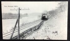 Muir Michigan 1880s Railroad Train Along River Postcard picture