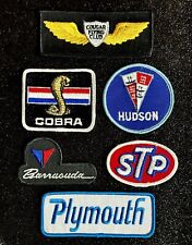 Vintage 5 Automotive Patch Lot ~ COBRA BARRACUDA HUDSON PLYMOUTH STP ~ RARE picture