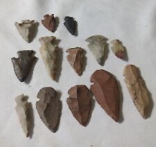 Lot Of 13 Native Stone Arrow Heads Lot Tampa, Fl picture