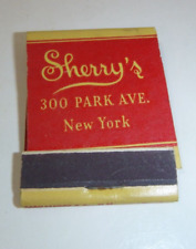 Vintage Sherry's Restaurant - Park Avenue -New York City Matchbook -Full/Unused picture