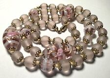 Vintage Venetian Latticino Fancy Glass Beads Beaded Necklace picture