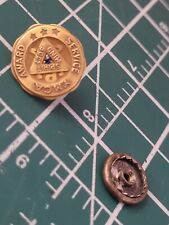 YMCA Service Award Lapel Pin with Sapphire 10k Gold - RARE '30s 40's SCREW BACK picture