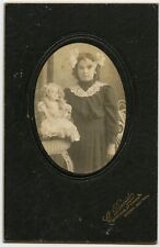 Girl and Doll , Vintage  Children Toy Photo by David , Montreal , Quebec Canada picture