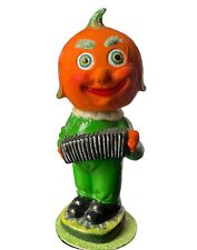 1995 Ino Schaller Radko Pumpkin Boy Bobblehead Candy Holder Halloween Accordion picture