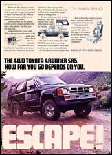 1985 Toyota 4Runner SR5 - Escape - Vintage Advertisement Car Print Ad D127 picture