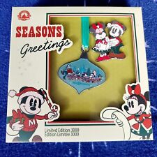Disney Parks Set 2022 Seasons Greetings Pin & Ornament LE 3000 Christmas Holiday picture