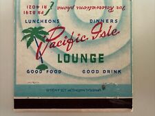 Vintage 1940s Pacific Isle Lounge Los Angeles Matchbook Cover Tiki picture