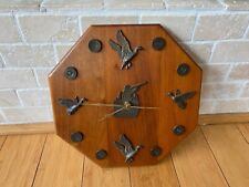 Rare - Ducks Unlimited Wood Wall Clock Remington Winchester 12 gauge Shotshell picture