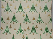 VTG 1940 WW2 ERA CHRISTMAS TREE WRAPPING PAPER GIFT WRAP 2 YARDS  picture