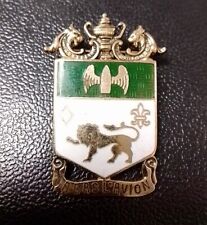 RARE A Bas L’Avion vintage brooch shield coat of arms pin green Abas militaria picture