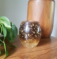 Vintage Nicole Miller Gold Rush Lucite w/ Gold Flakes Cup/Toothbrush Holder MCM picture