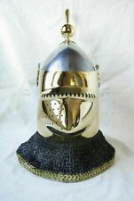 Aventail SCA Christmas Gift 16 Gg Steel Medieval Pig Face look Bascinet Helmet picture