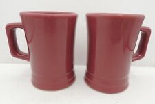 2 Vintage DCC Mugs Square Handle Heavy Restaurant Ware USA picture